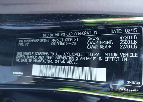 2015 Volvo S60 T5 Premier from USA, damaged, VIN YV126MFK5F1361146